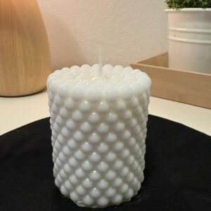 bougie cylindre texturée – artisanale suisse