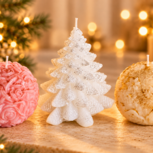bougies de noël scintillantes en lumière dorée