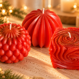 bougies rouges scintillantes de noël